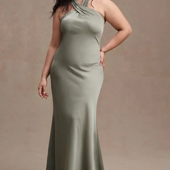 Jenny Yoo Dresses | Elegant Olive Green One-Shoulder Dress | Color: Green | Size: 12 | Morganpint19'S Closet
